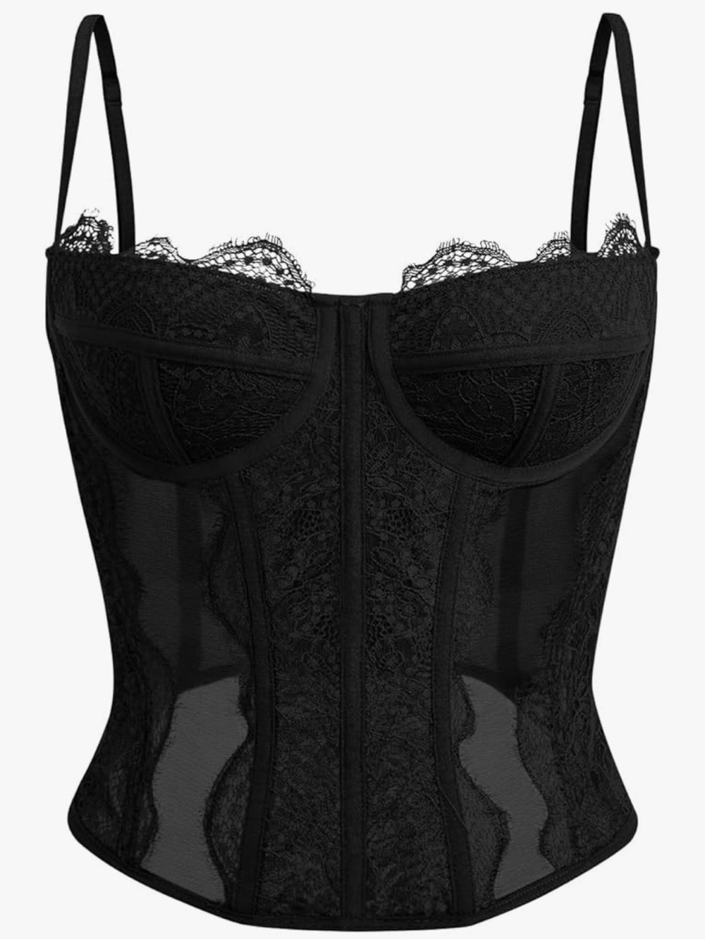 NWOT Dealmore Black Lace Corset Top Size Medium